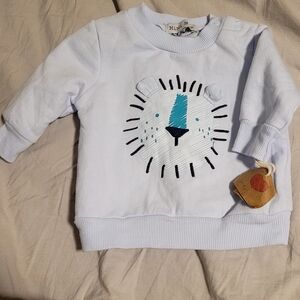 White Kids Sweater with Lion Design